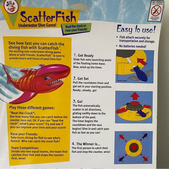 Vintage 2000 Wild Planet ScatterFish Underwater Dive Game - New (NOS) - Picture 7 of 9